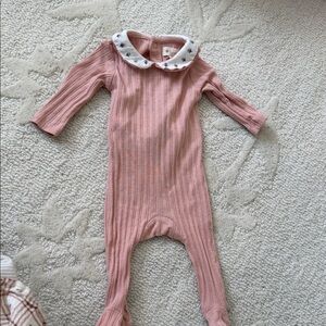 Pink Ribbed Kids One Piece